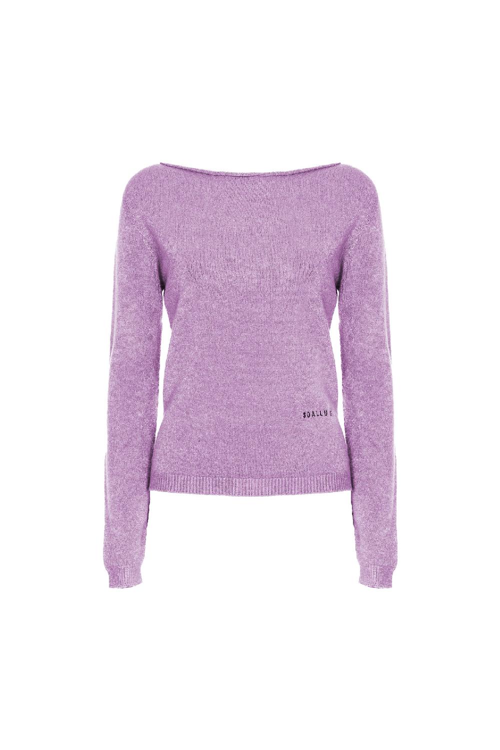 Soallure MAGLIA SLIM SCOLLO A BARCA CON RICAMO SOALLURE In Saldo