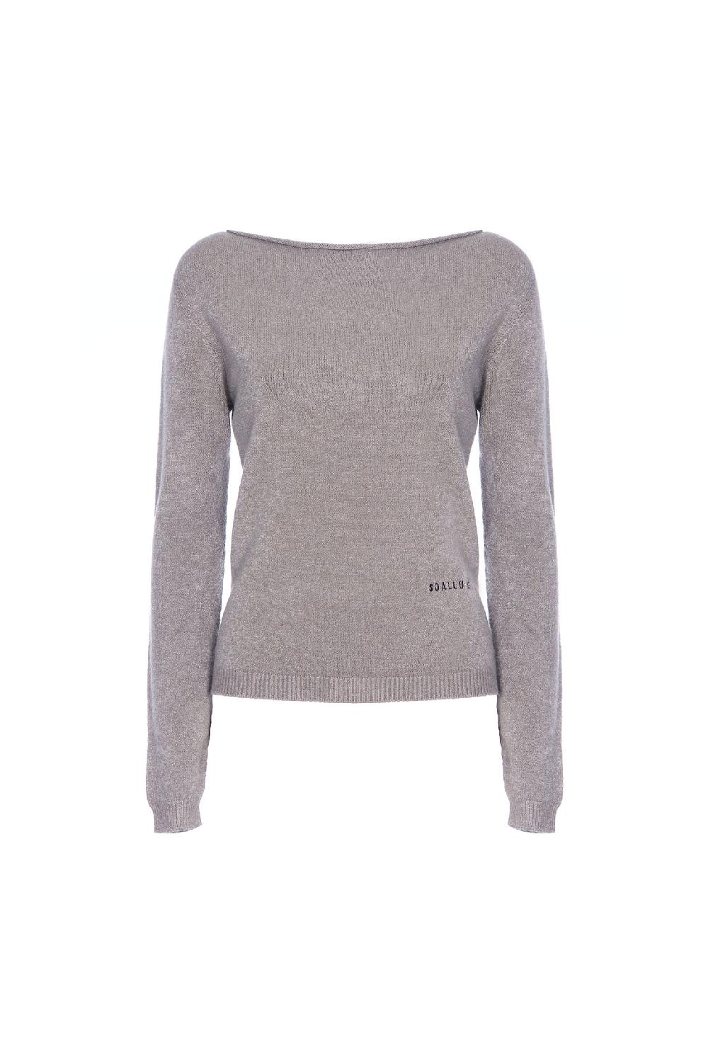 Soallure MAGLIA SLIM SCOLLO A BARCA CON RICAMO SOALLURE In Saldo