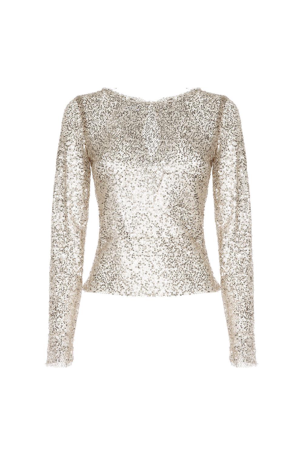 Soallure MAGLIA SCOLLO BARCA PAILLETTES Moda