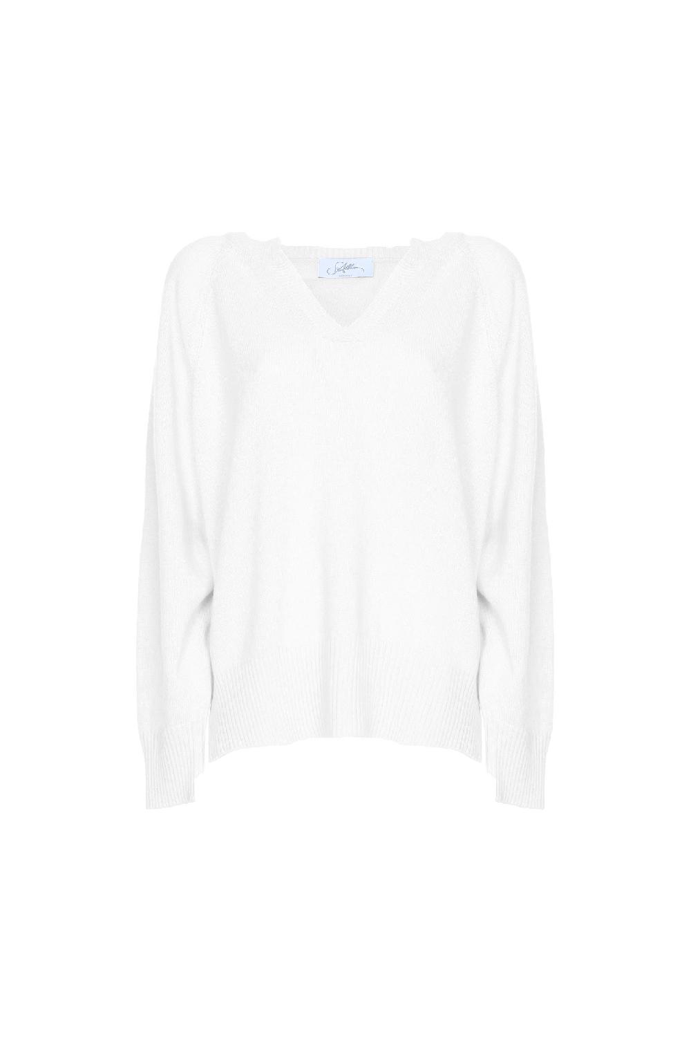 Soallure MAGLIA BOXY COLLO A V IN MISTO CASHMERE Novità