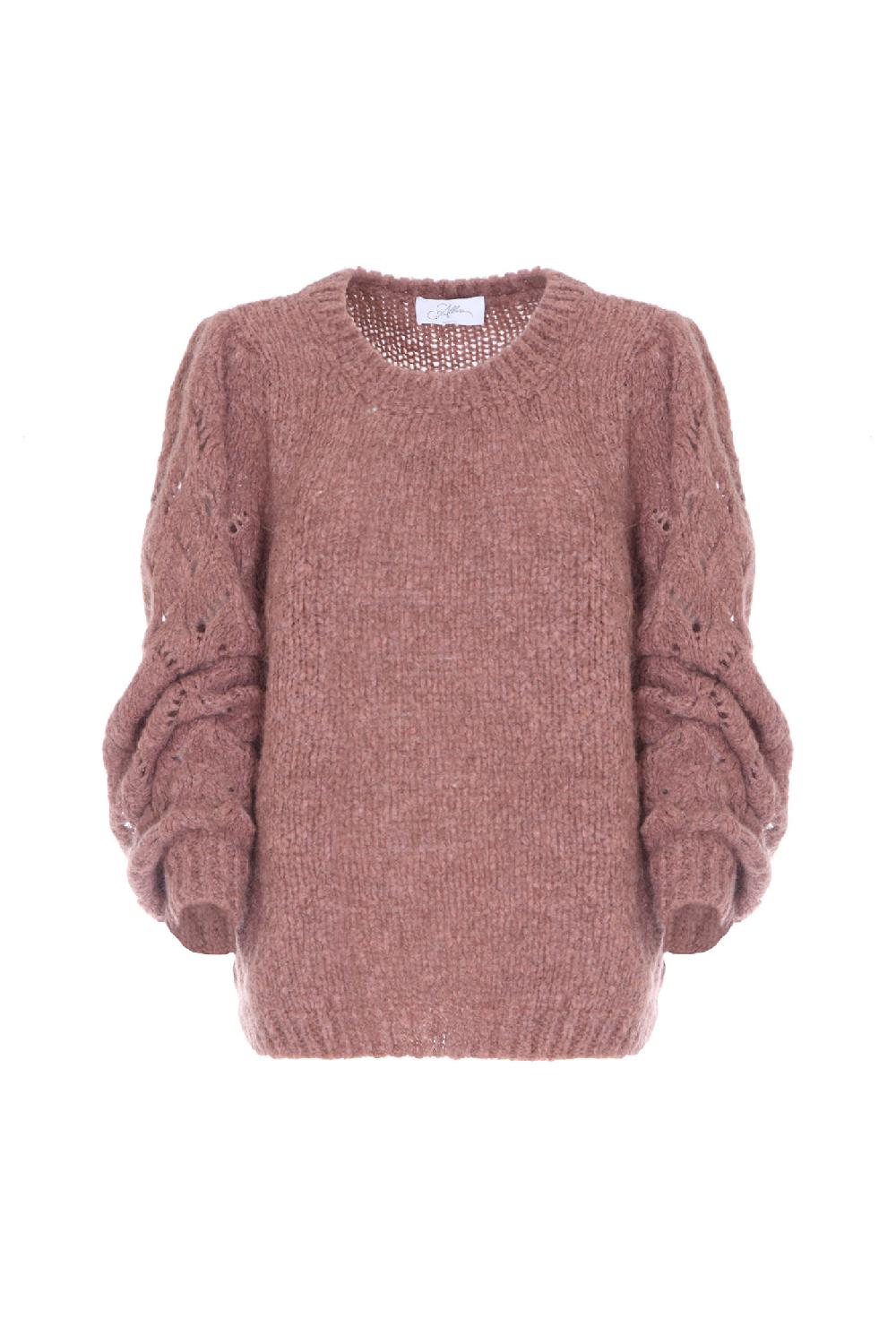 Soallure MAGLIA MANICHE TRAFORATE IN ALPACA Economico
