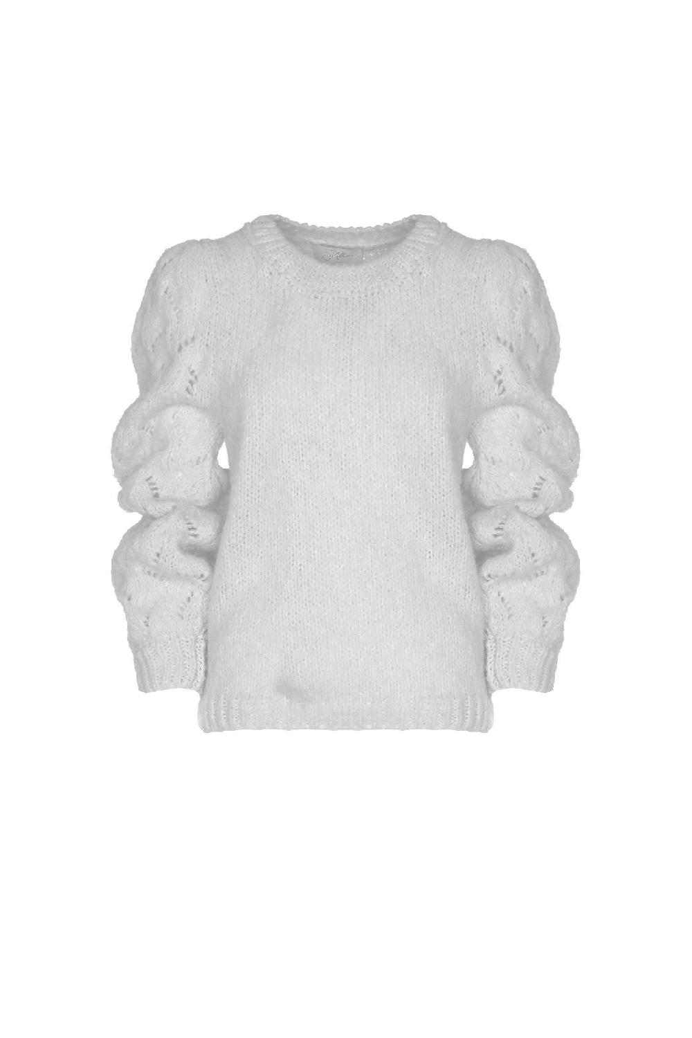 Soallure MAGLIA MANICHE TRAFORATE IN ALPACA Economico
