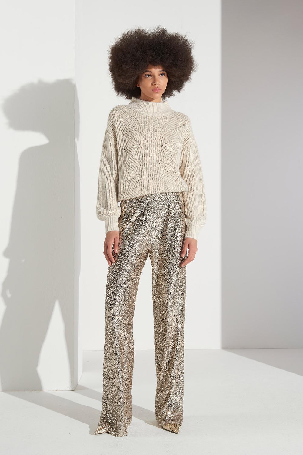 Soallure PANTALONE PALAZZO PAILLETTES Offerta per la Festa della Mamma