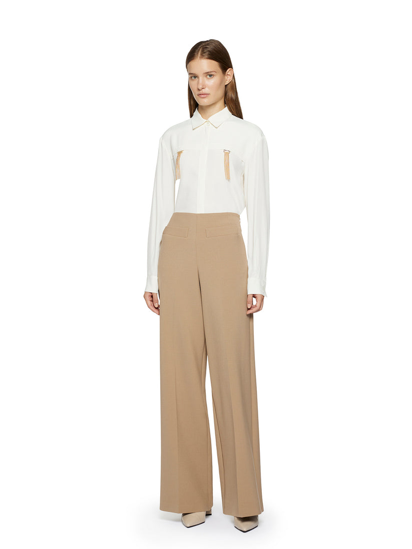 Space Simona Corsellini Camicia in acetato seta con doppio passante frange pendenti Online