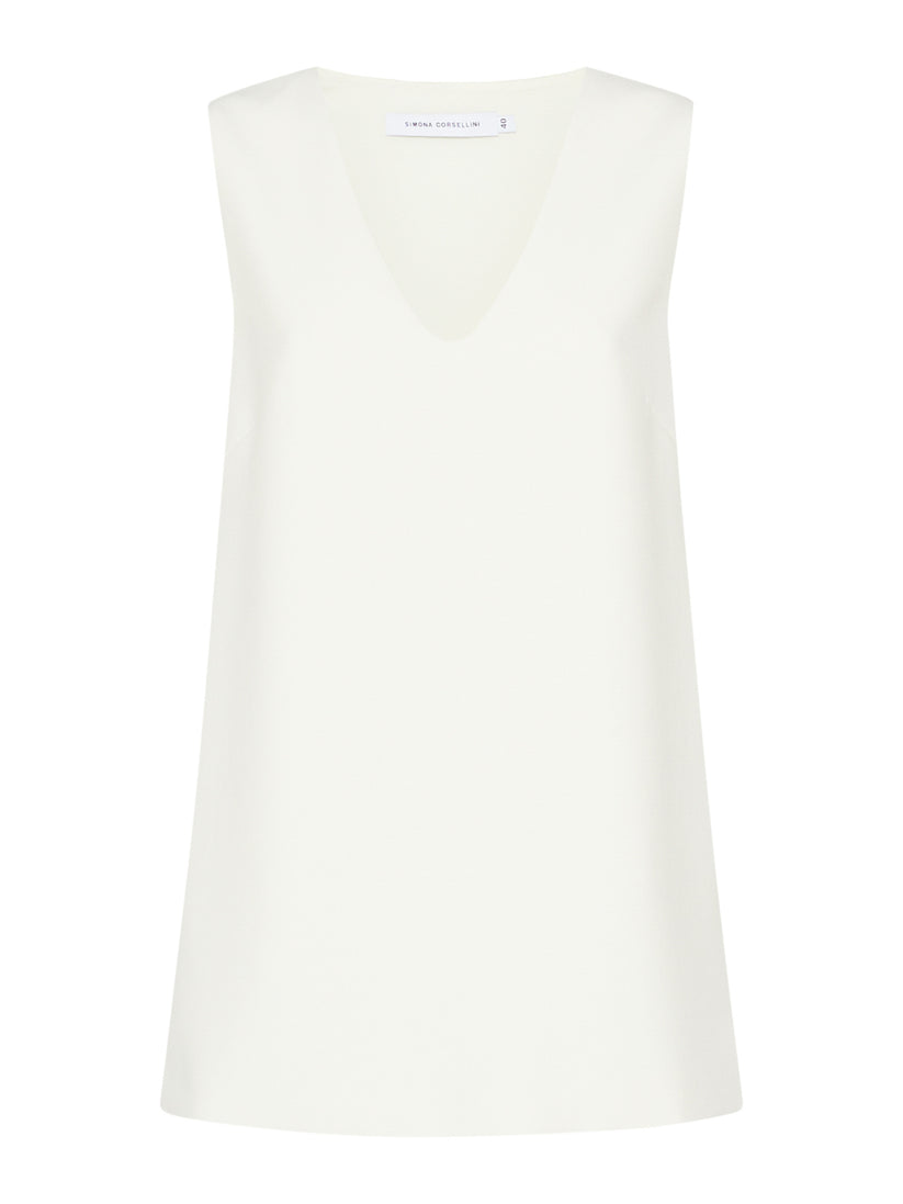 Space Simona Corsellini Tunica in poly cotone viscosa elastan con scollo a V Negozi Online