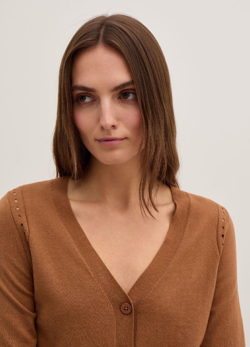 Stefanel Cardigan con dettagli traforati scollo a V Spedizione Gratuita