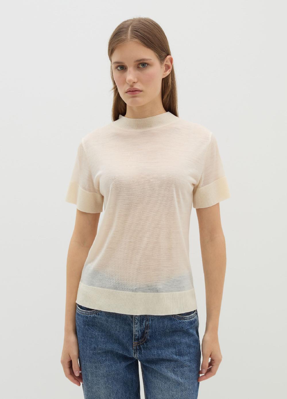 Stefanel T-shirt in lana e Lyocell Presa