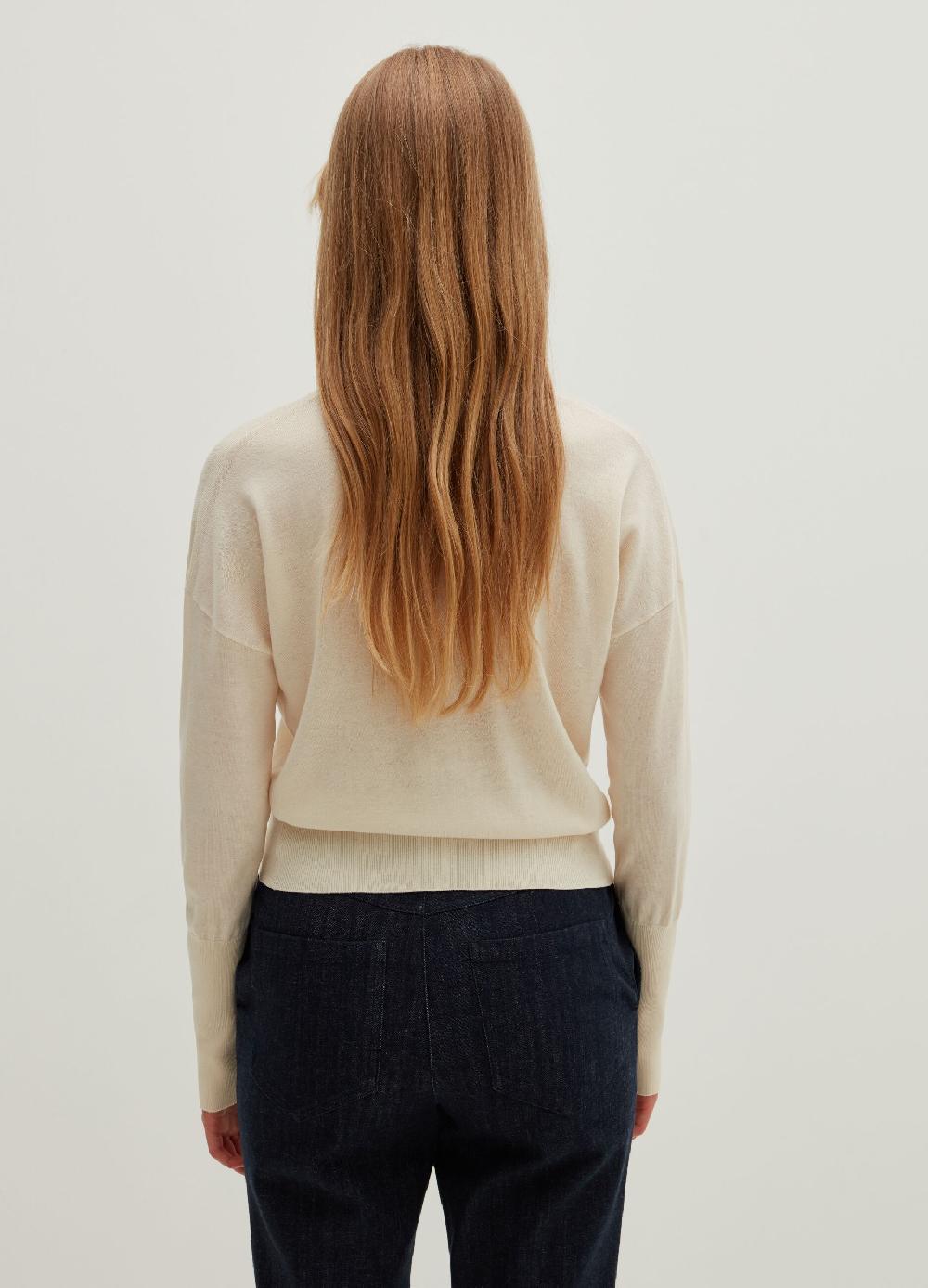 Stefanel Pullover in lana e seta con scollo a V In Saldo
