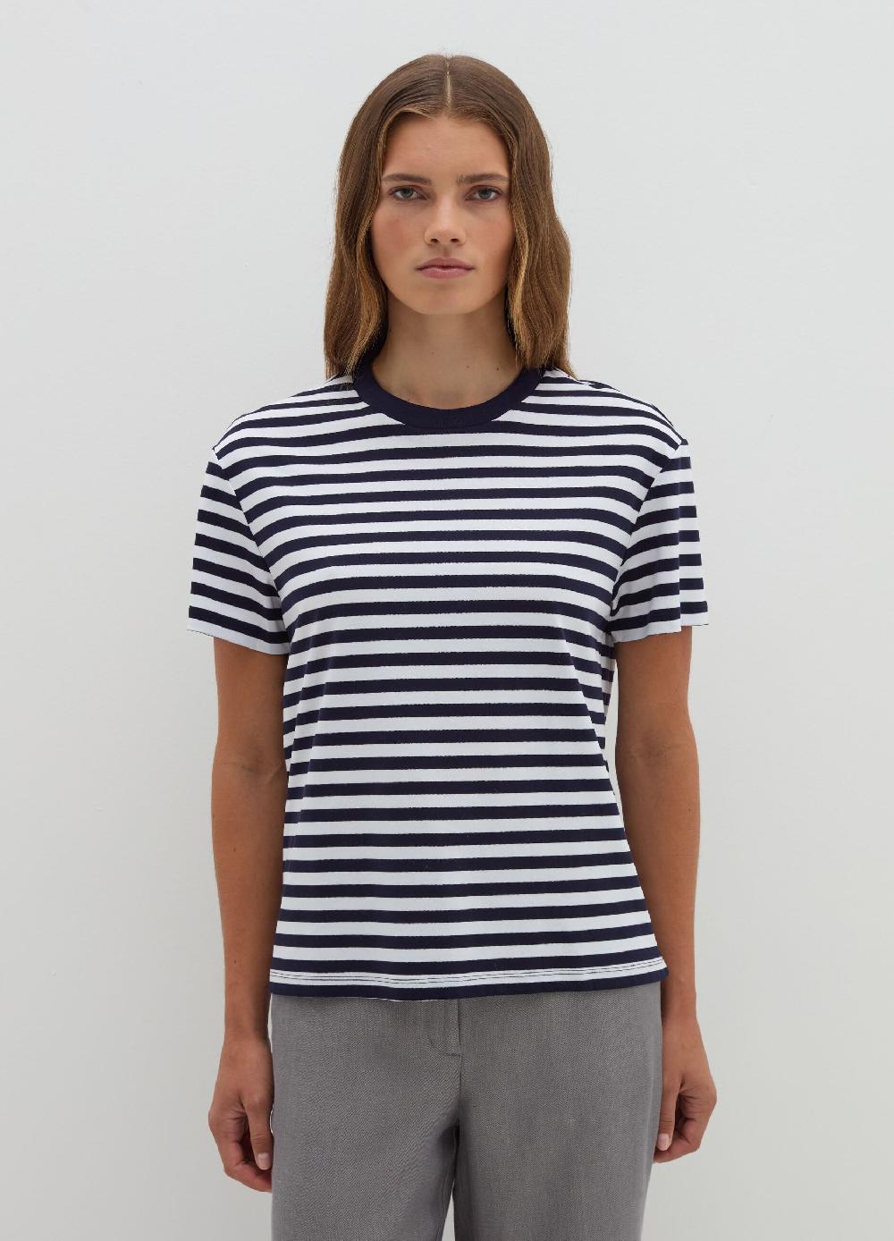 Stefanel T-shirt in jersey di cotone a righe Pezzi Unici