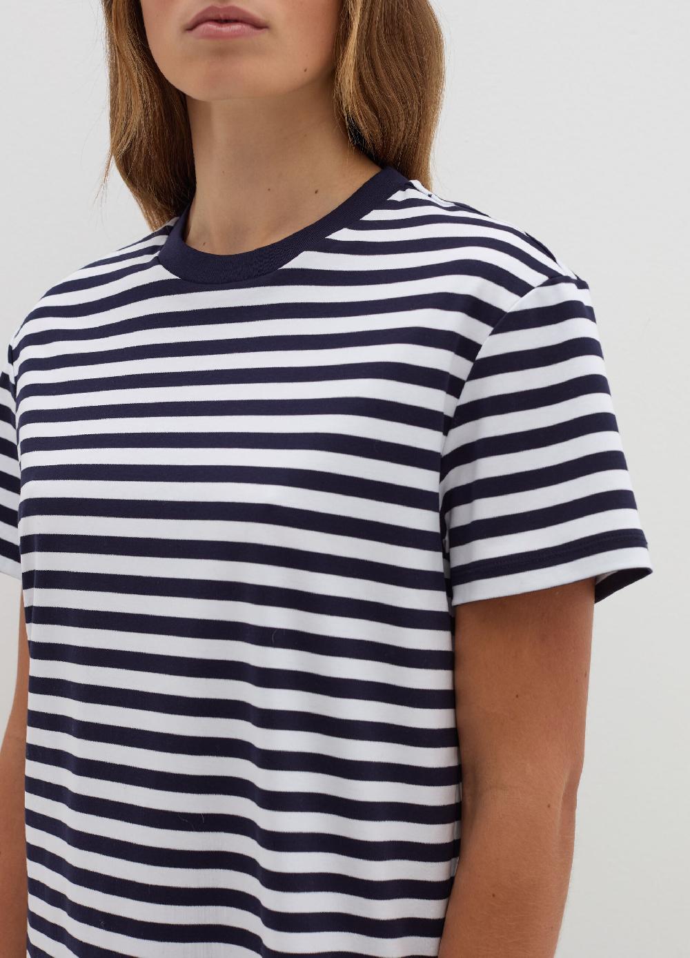 Stefanel T-shirt in jersey di cotone a righe Pezzi Unici