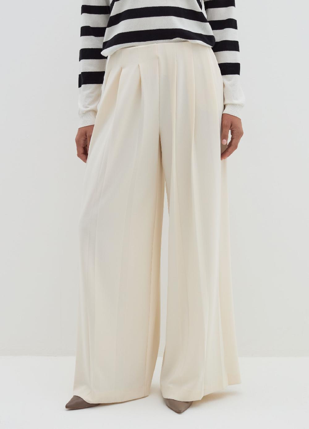 Stefanel Pantalone palazzo plisse in crêpe Qualità Garantita