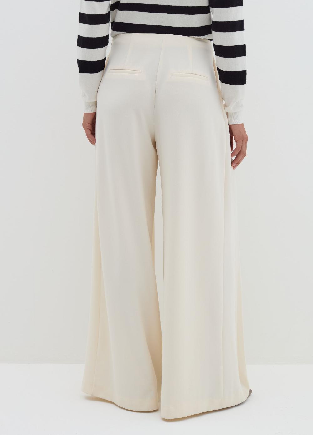 Stefanel Pantalone palazzo plisse in crêpe Qualità Garantita