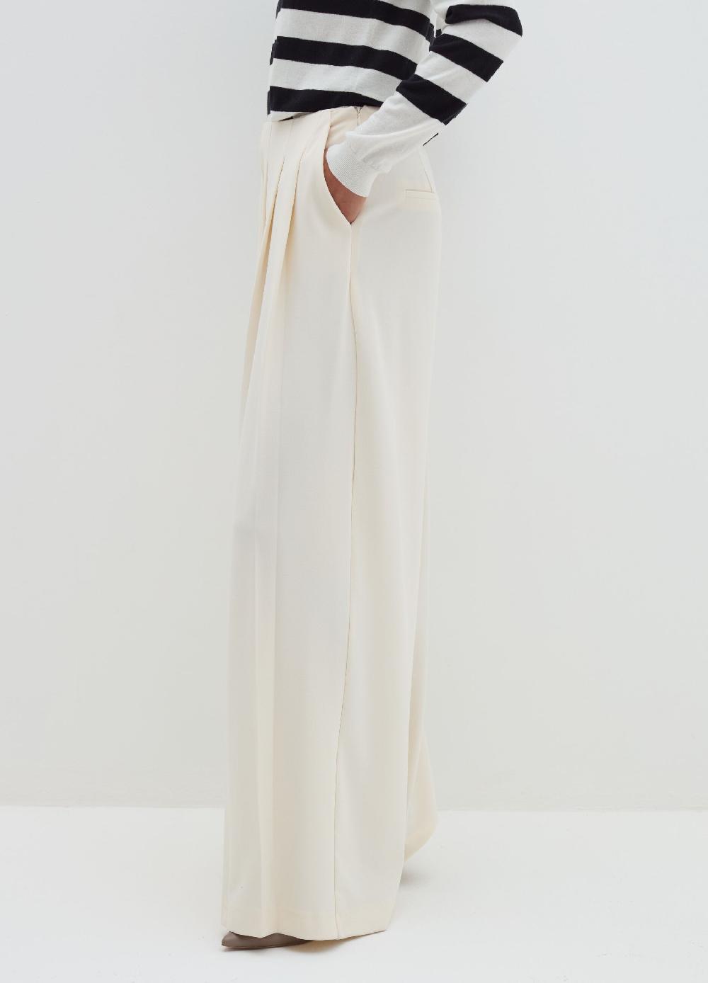 Stefanel Pantalone palazzo plisse in crêpe Qualità Garantita
