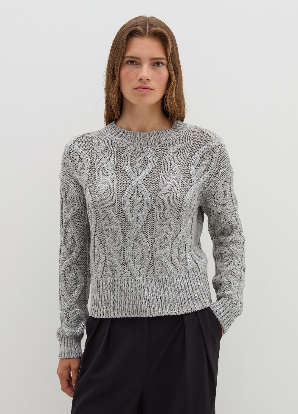 Stefanel Pullover a treccia in misto cotone Prezzo Ridotto