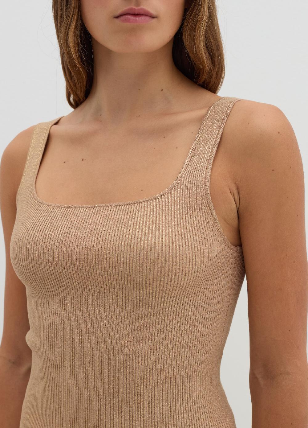 Stefanel Tank top a costine con lurex Sconto