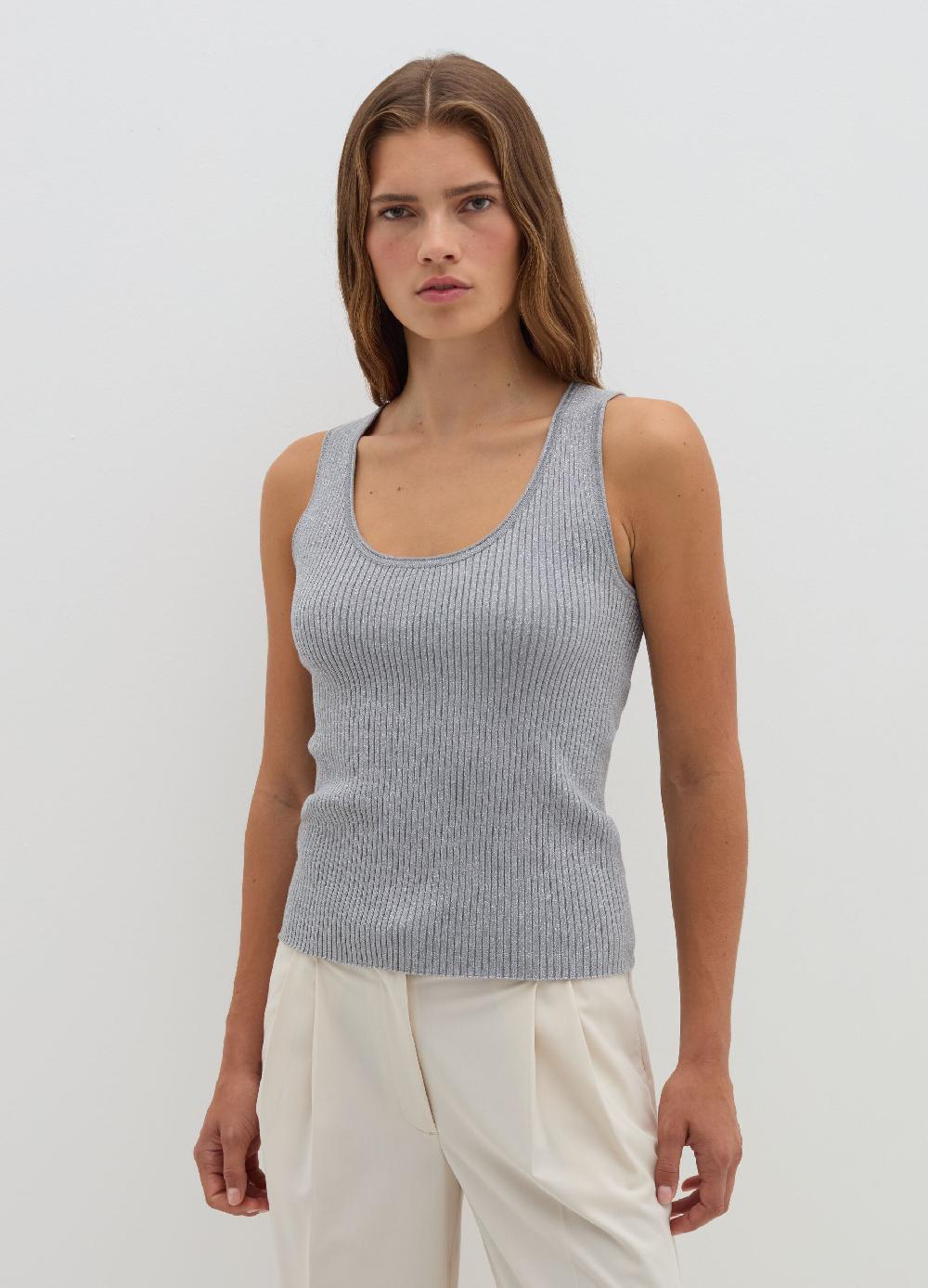 Stefanel Tank top a costine con lurex Saldi