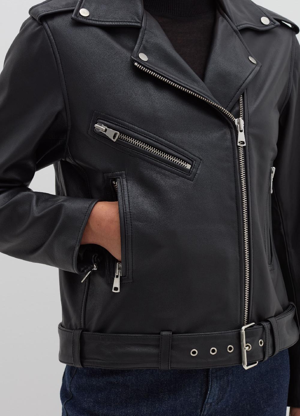 Stefanel Giacca biker in pelle con zip Offerte