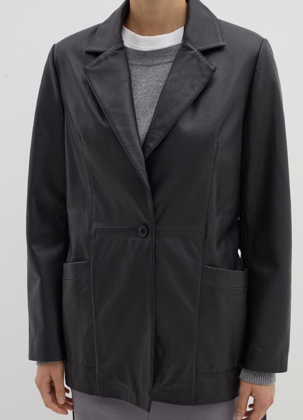 Stefanel Giacca corta in pelle con cintura Hotsell