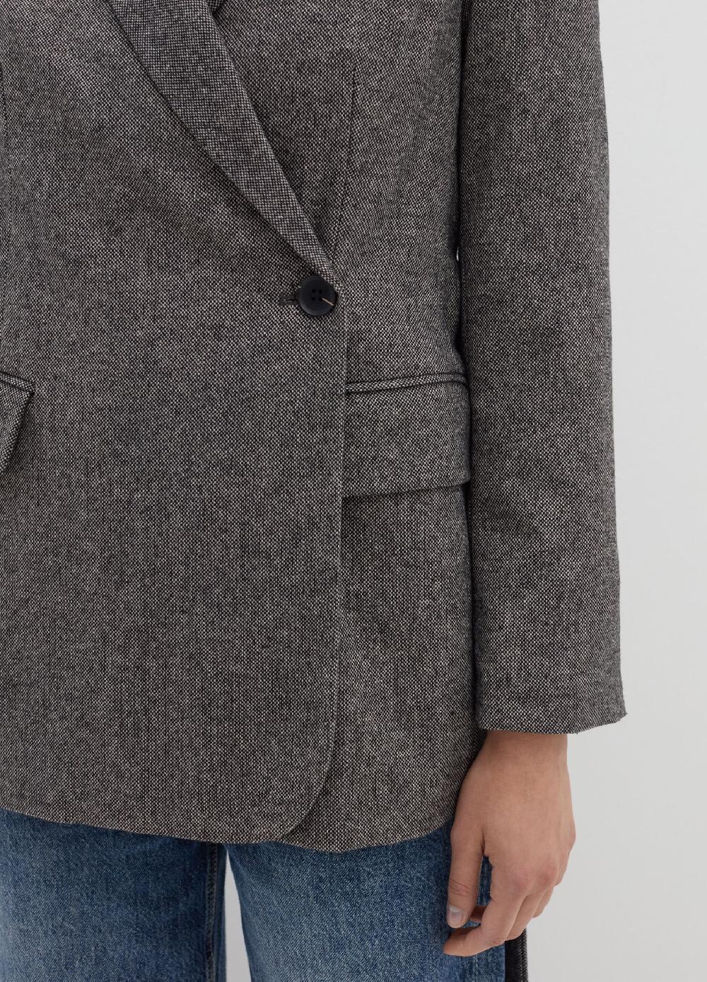 Stefanel Blazer doppiopetto in tweed con cintura Vendita Calda