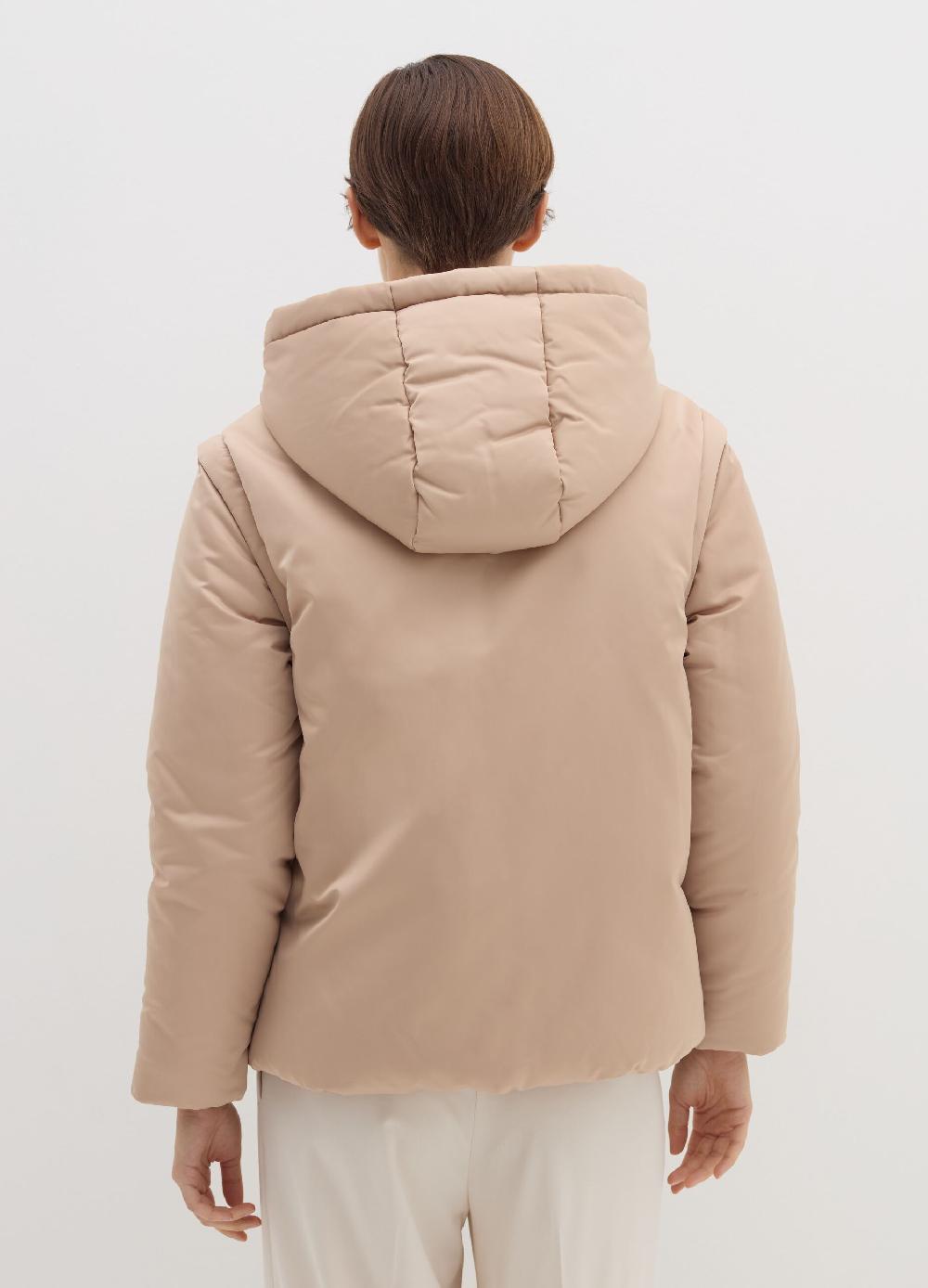 Stefanel Piumino corto effetto satin con maniche staccabili Saldi Di Fabbrica