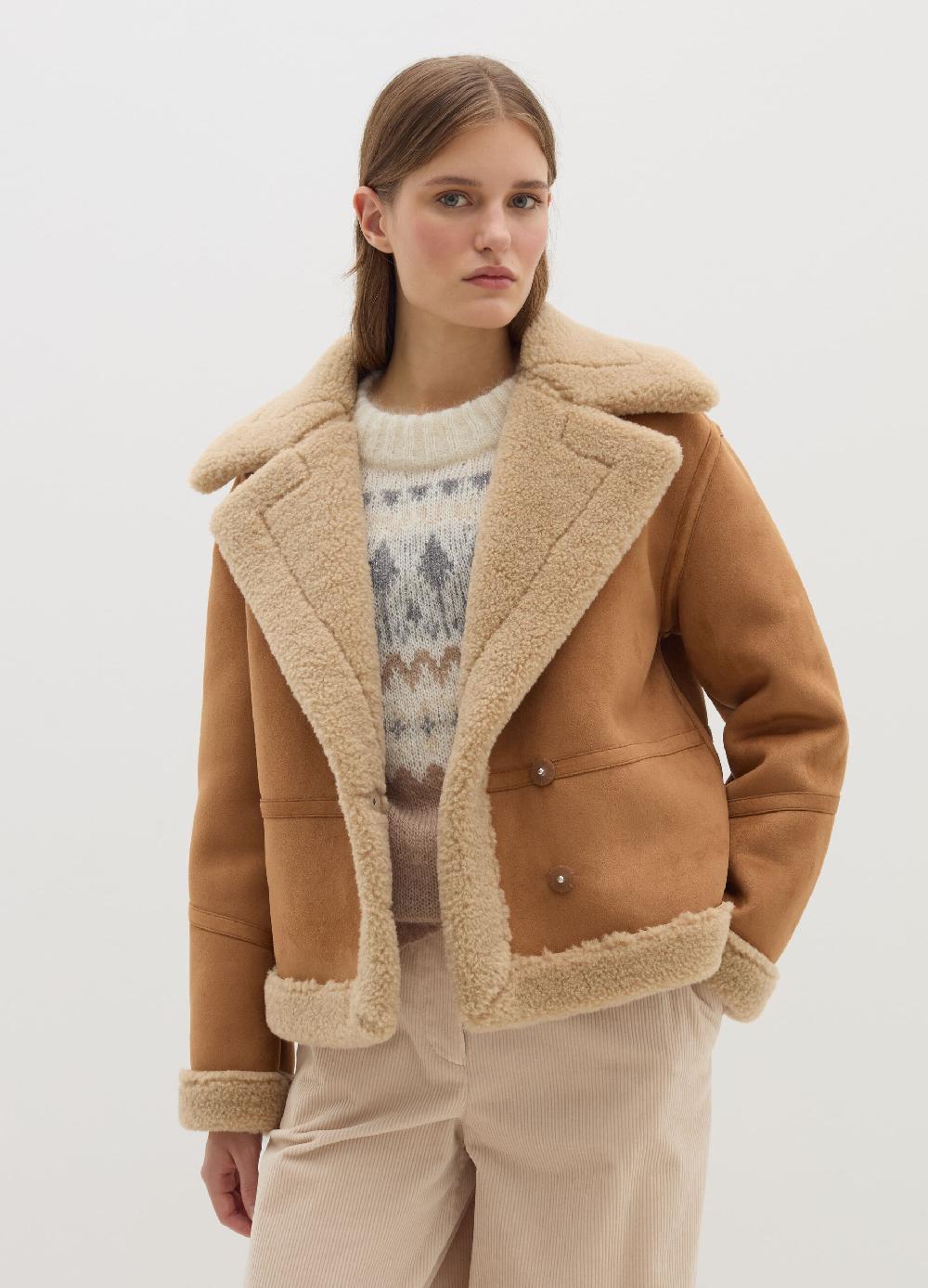 Stefanel Montone con interno in shearling Italy