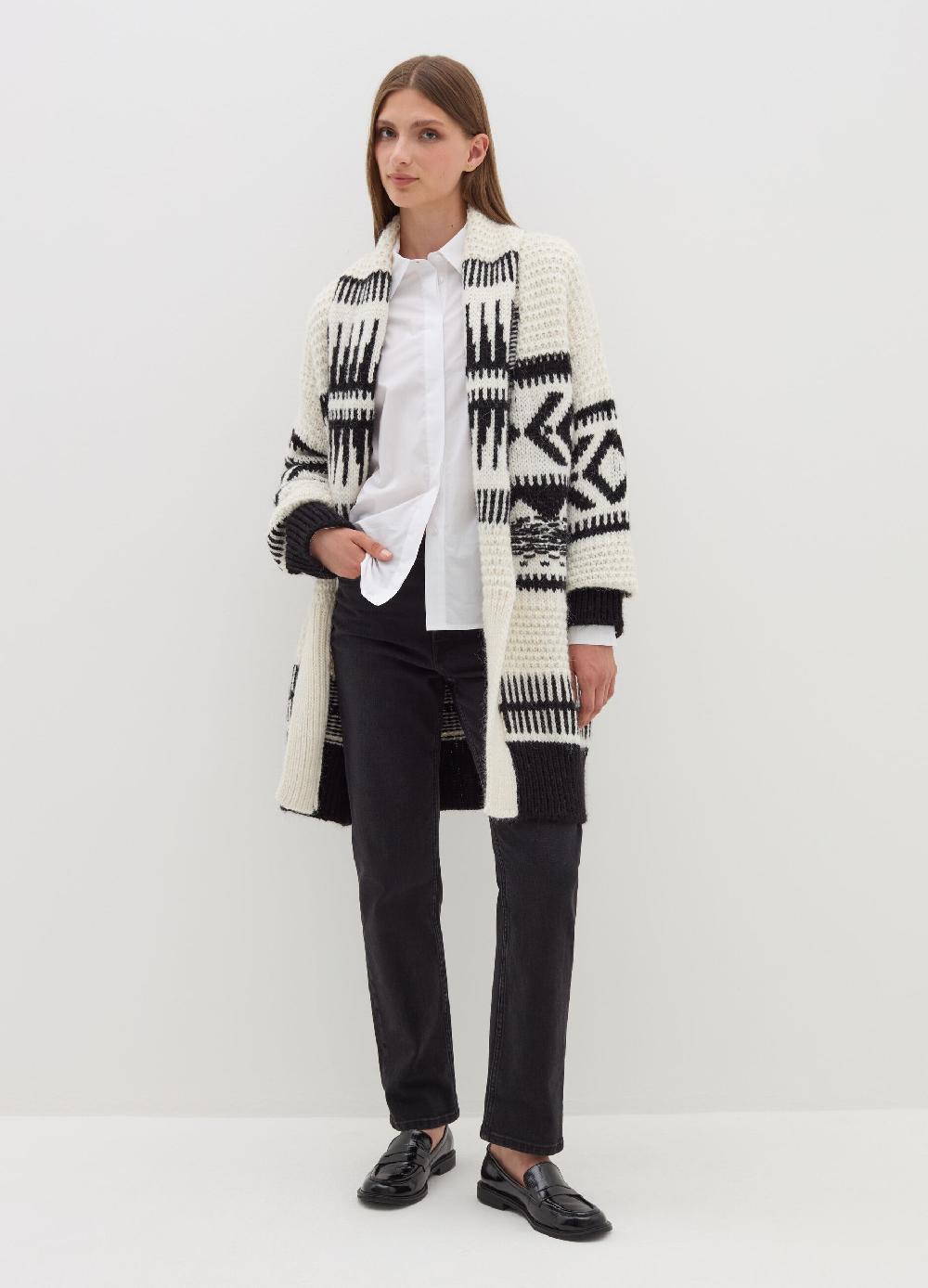 Stefanel Coatigan in stoppino con motivo jacquard