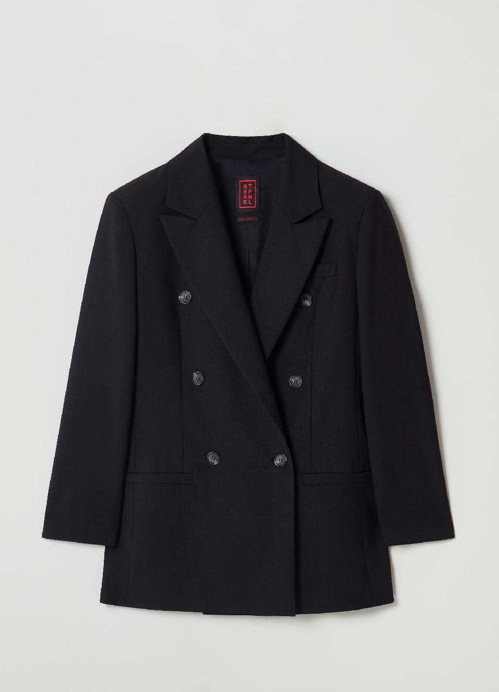 Stefanel Blazer doppiopetto con bottoni striati Prezzo Ridotto