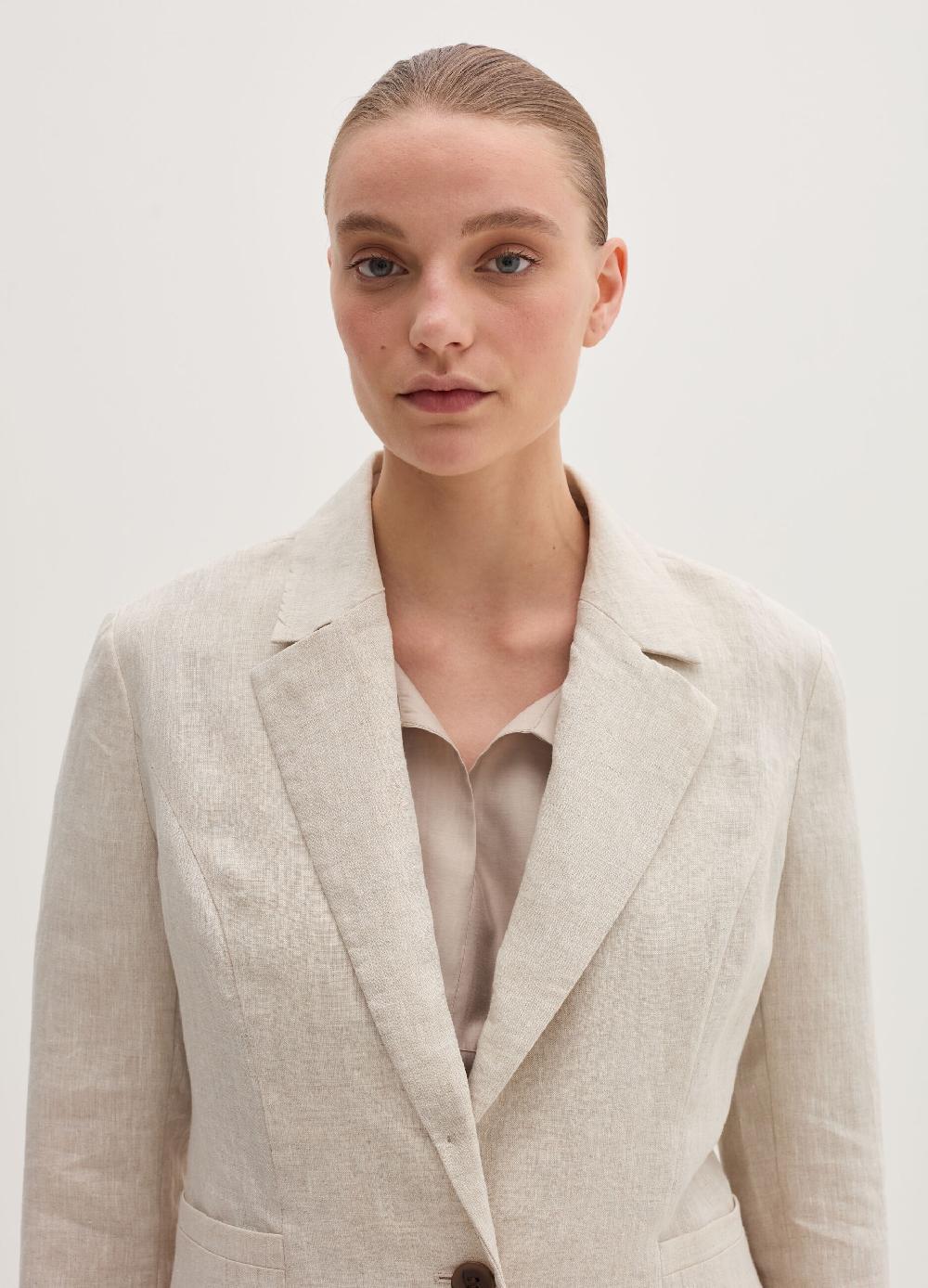 Stefanel Blazer regular fit monopetto in lino Sconto