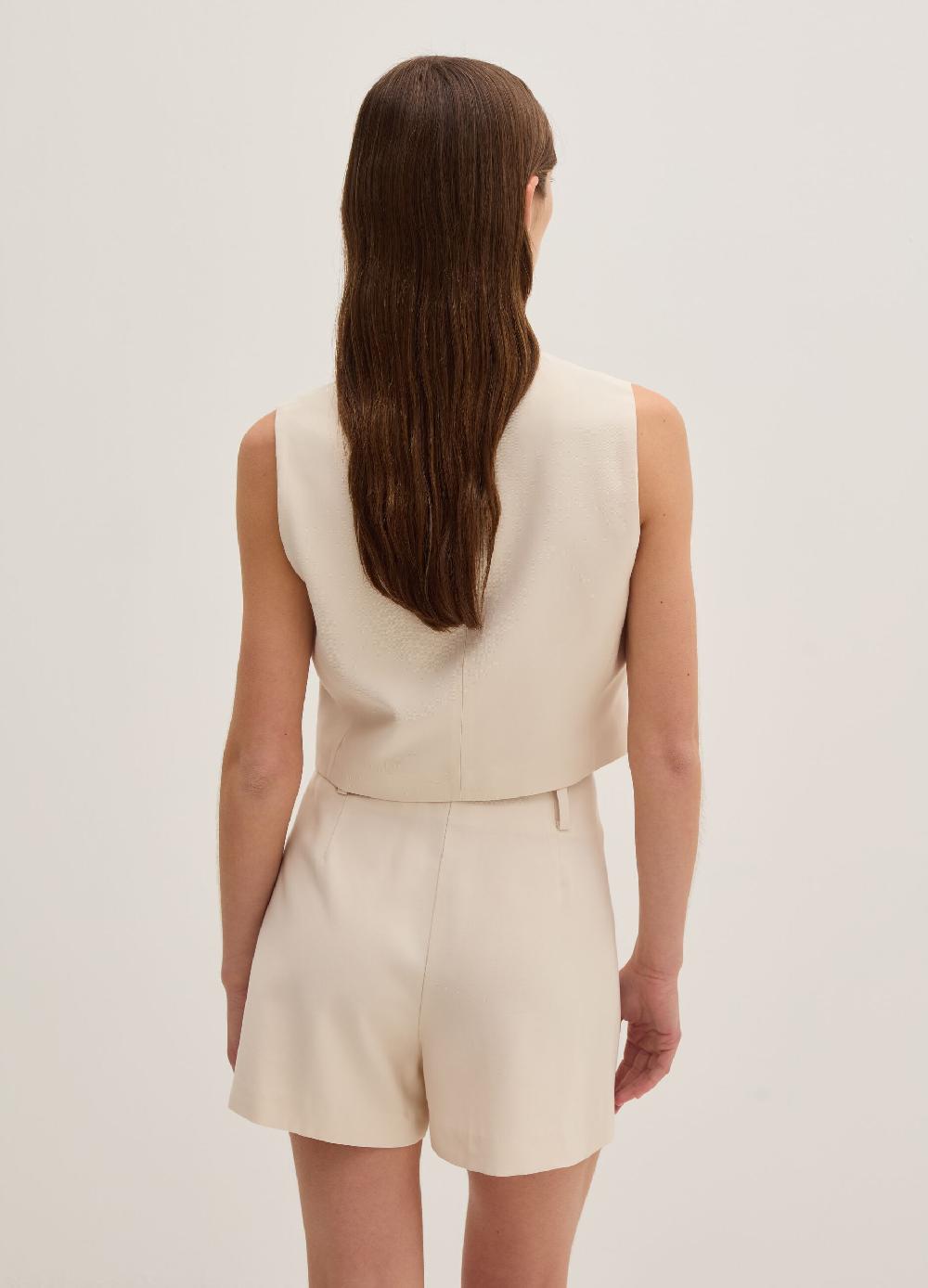 Stefanel Gilet monopetto in twill tecnico Offerta