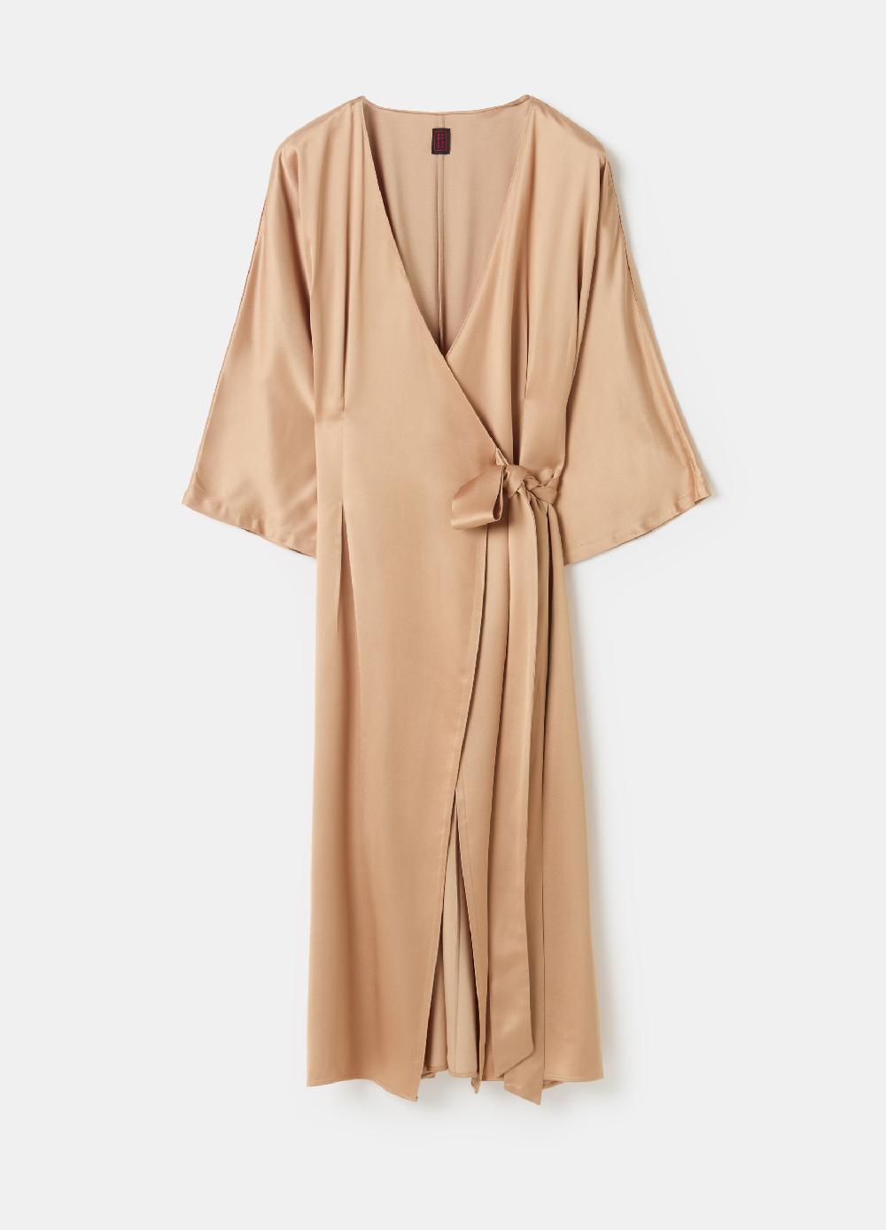 Stefanel Abito midi in satin con cintura Outlet