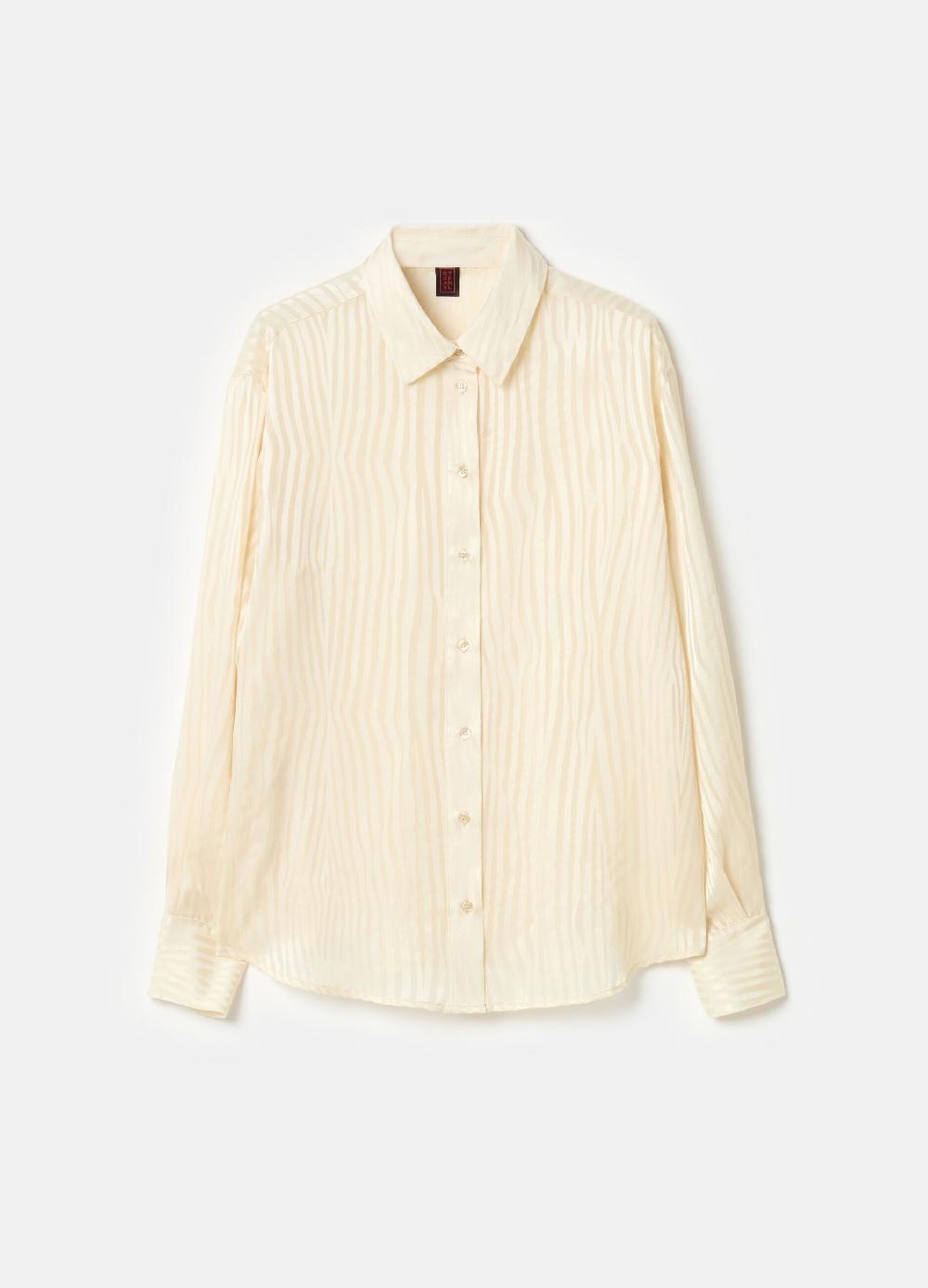Stefanel Camicia con lavorazione devore zebrata Offerte