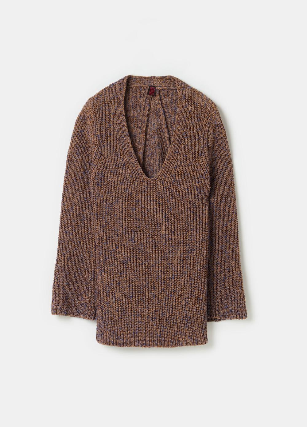 Stefanel Pullover con fantasia bicolore scollo a V Vendita Economica