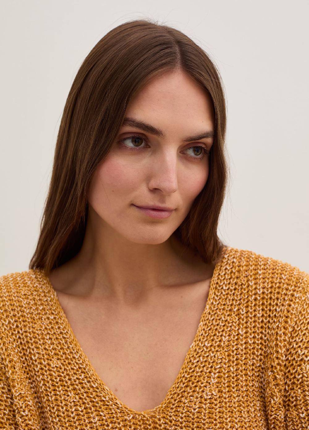 Stefanel Pullover con fantasia bicolore scollo a V Saldi Di Fabbrica