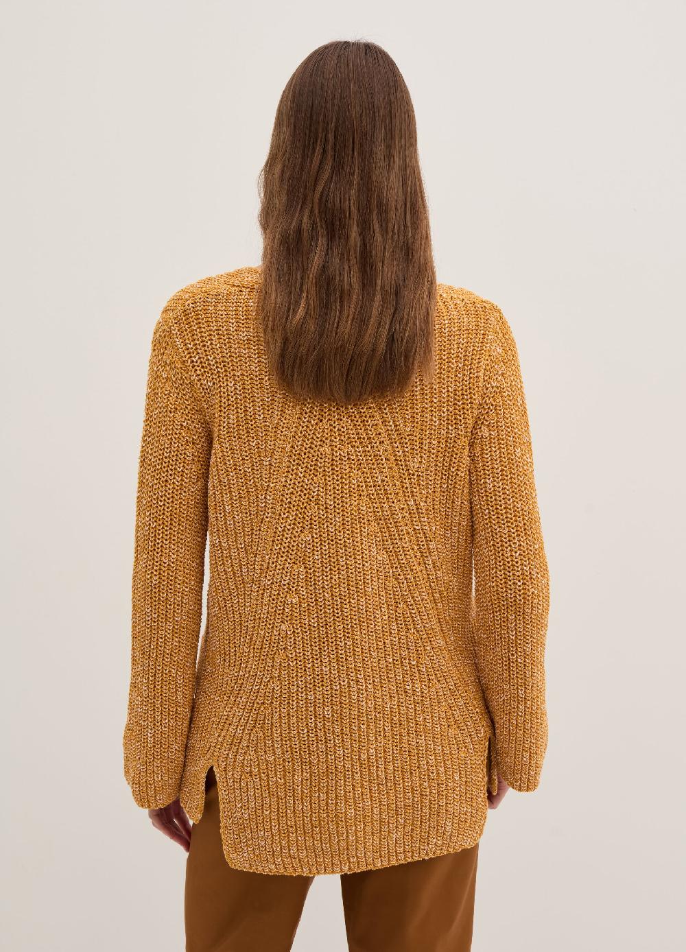Stefanel Pullover con fantasia bicolore scollo a V Saldi Di Fabbrica