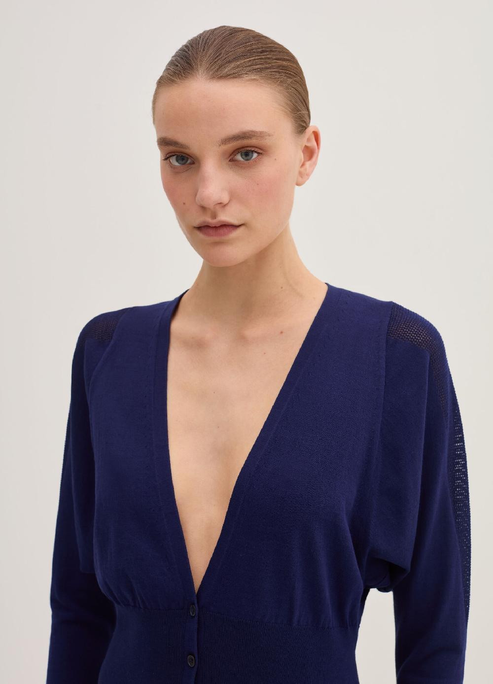 Stefanel Cardigan in crêpe con inserto in mesh Vendite Flash
