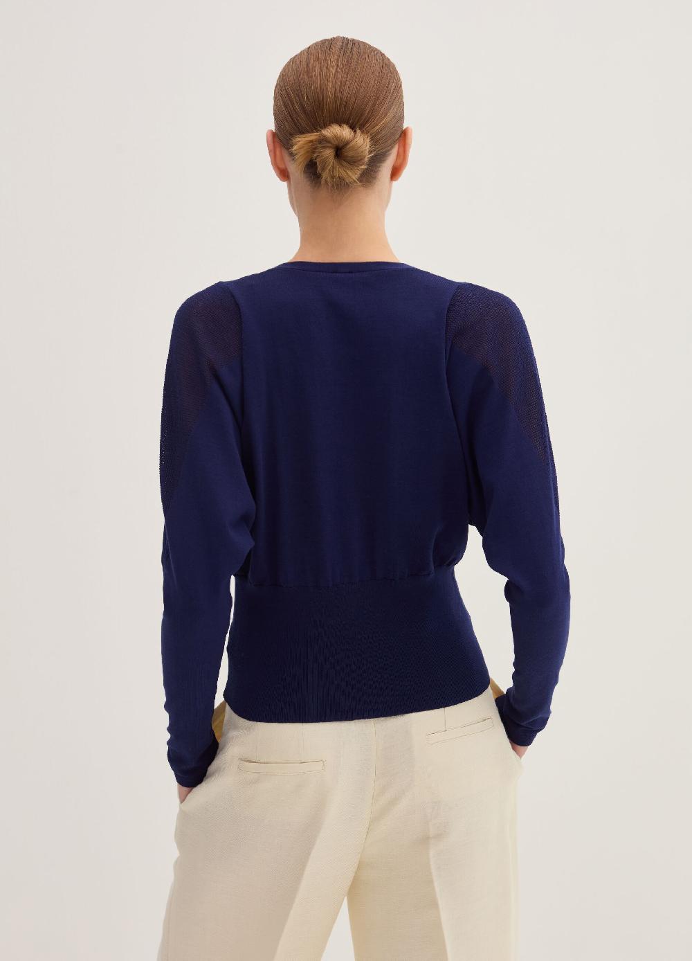 Stefanel Cardigan in crêpe con inserto in mesh Vendite Flash