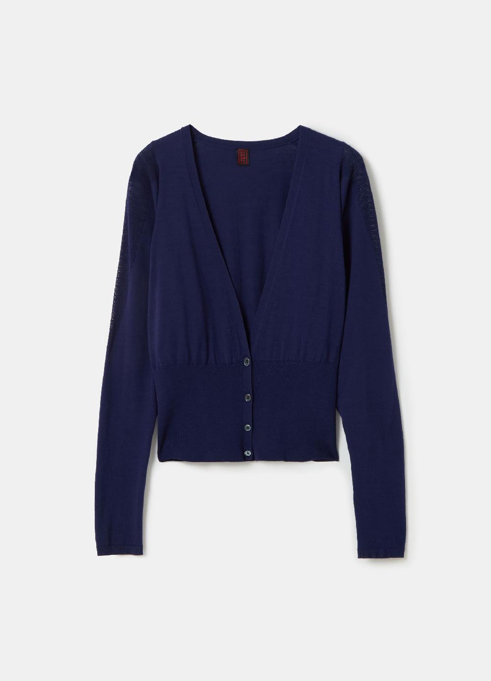 Stefanel Cardigan in crêpe con inserto in mesh Vendite Flash