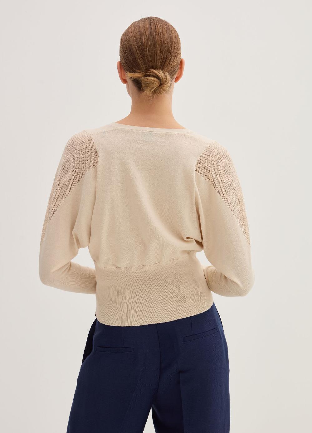Stefanel Cardigan in crêpe con inserto in mesh Negozio