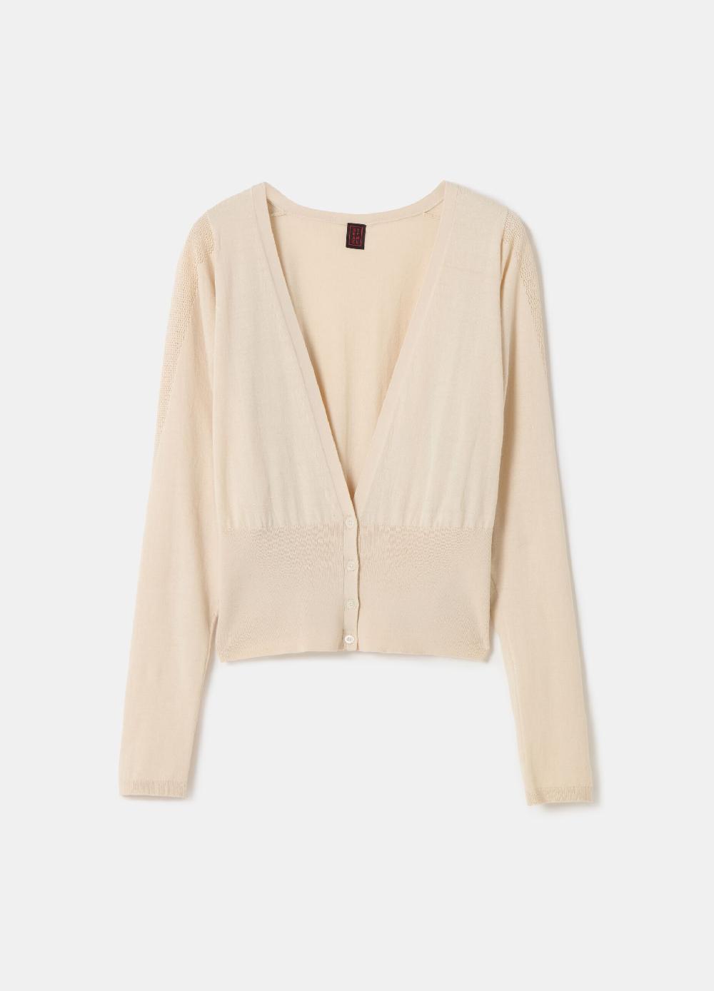 Stefanel Cardigan in crêpe con inserto in mesh Negozio
