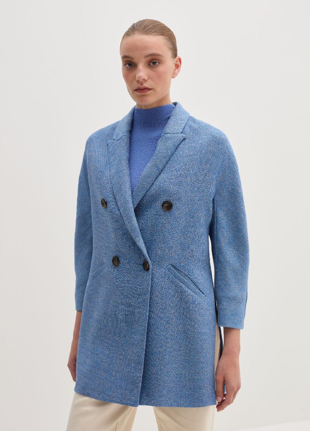 Stefanel Blazer doppiopetto con trama diagonale In Saldo