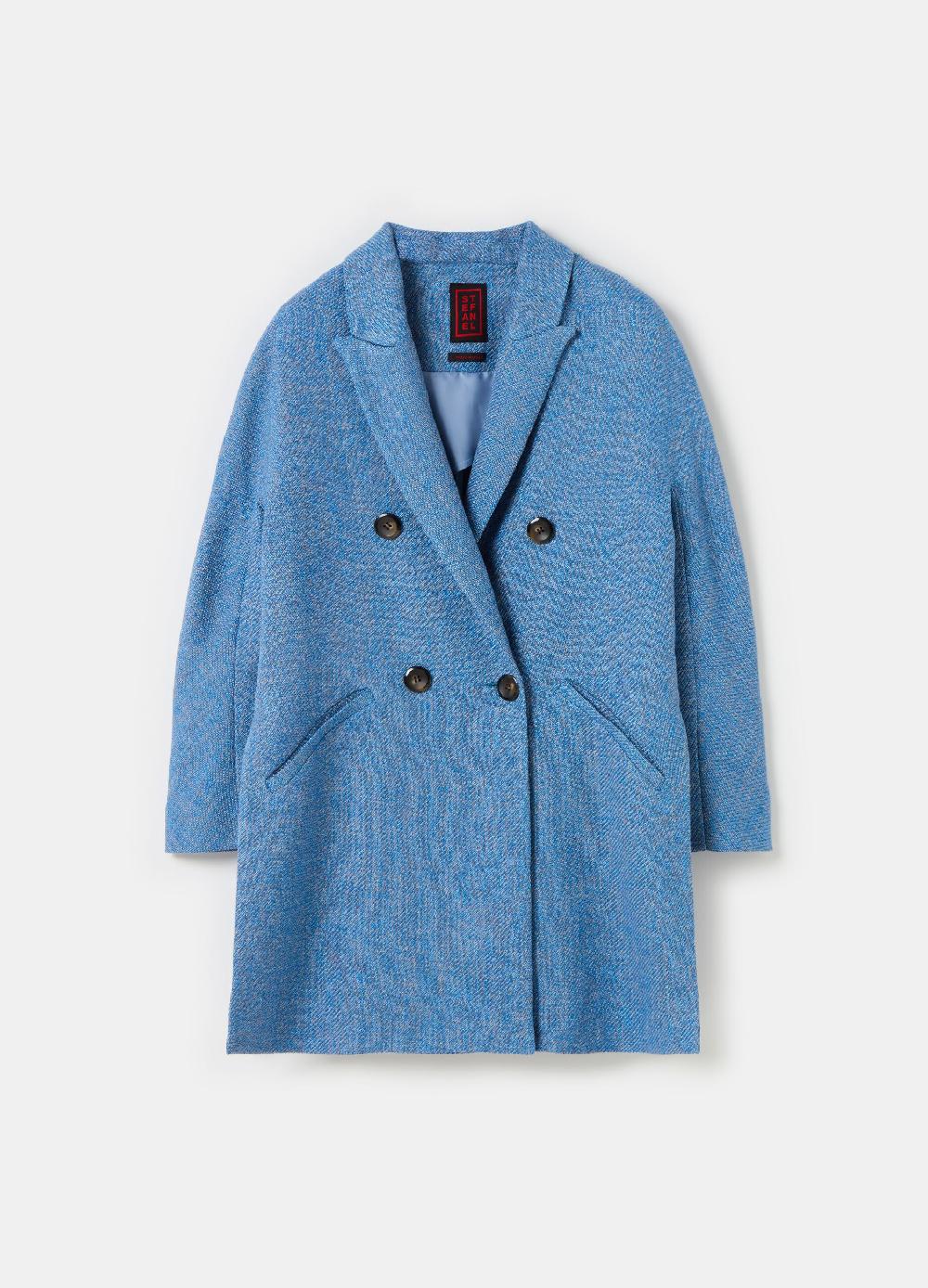 Stefanel Blazer doppiopetto con trama diagonale In Saldo