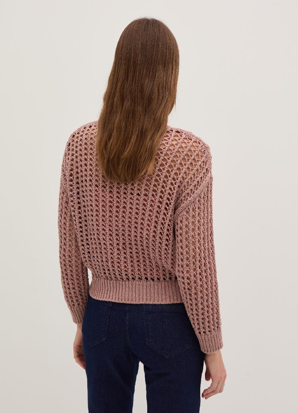 Stefanel Pullover con trama forata effetto mouline Nuova