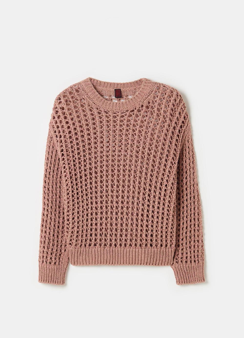 Stefanel Pullover con trama forata effetto mouline Nuova