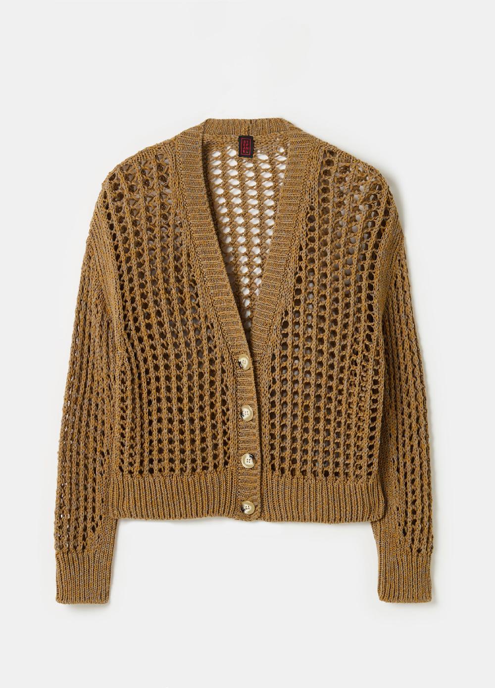Stefanel Cardigan over trama forata effetto mouline Moda