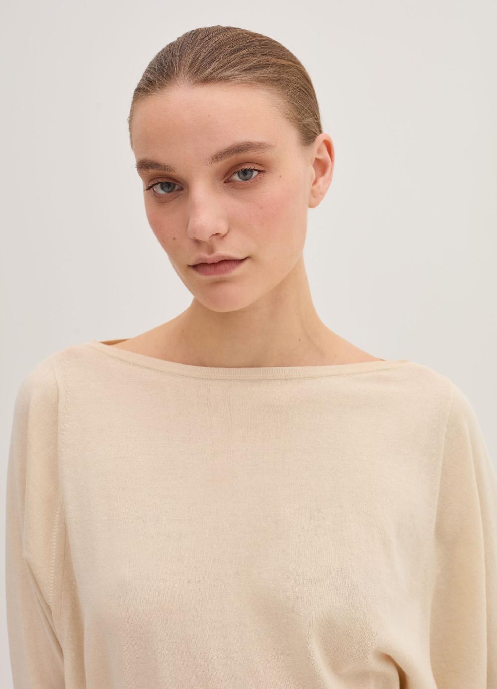 Stefanel Maglia crop in crêpe con inserto in mesh In Linea