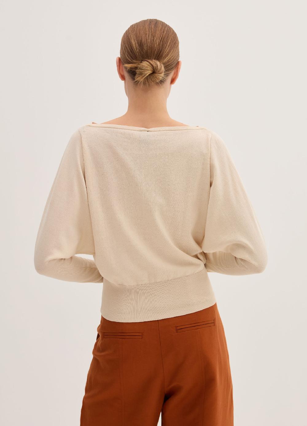 Stefanel Maglia crop in crêpe con inserto in mesh In Linea