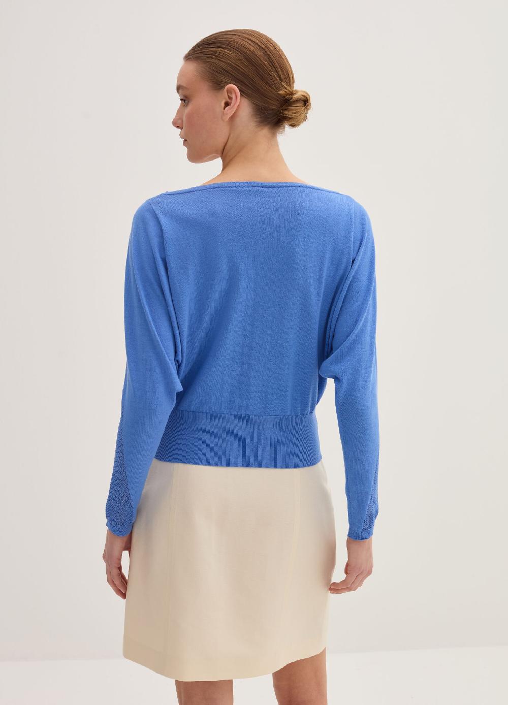 Stefanel Maglia crop in crêpe con inserto in mesh Qualità