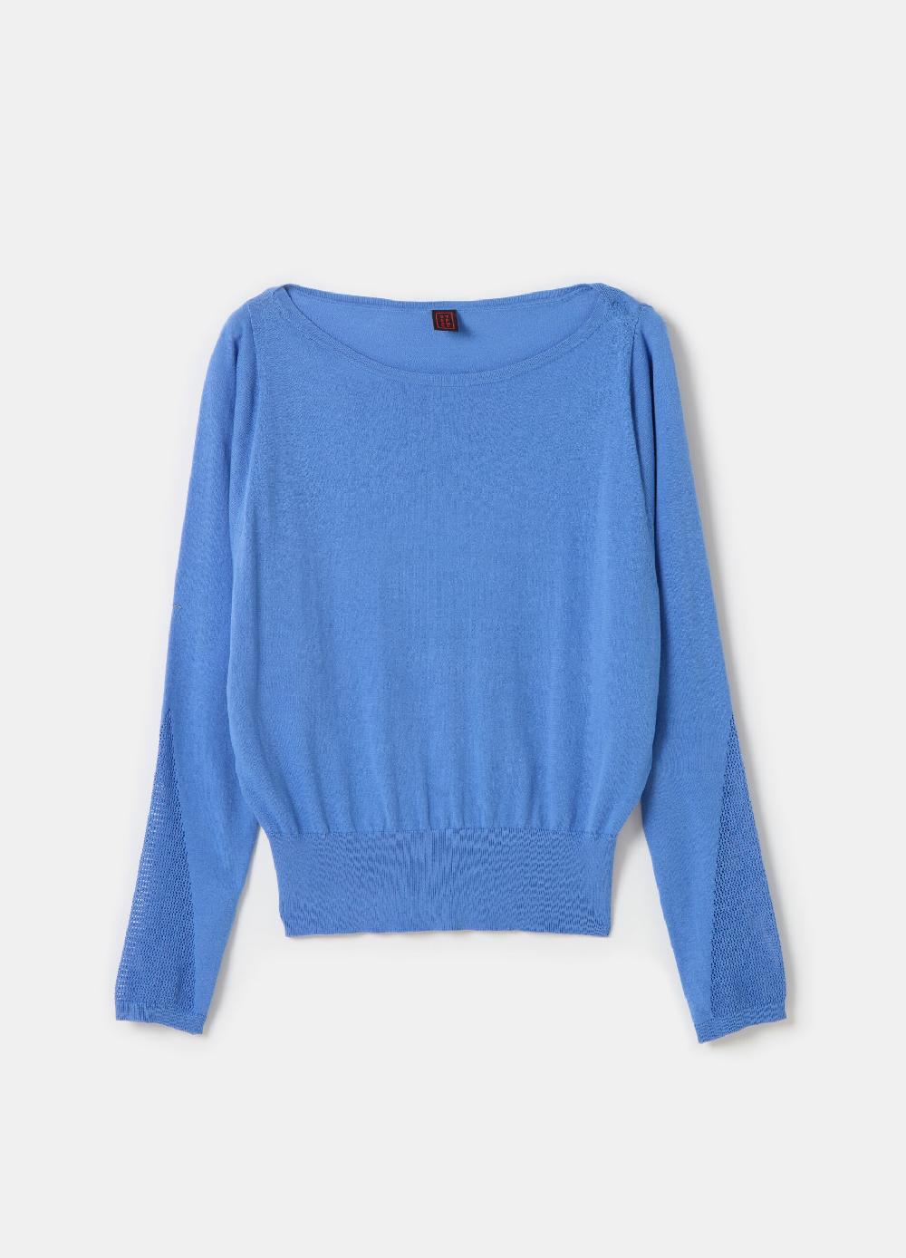 Stefanel Maglia crop in crêpe con inserto in mesh Qualità