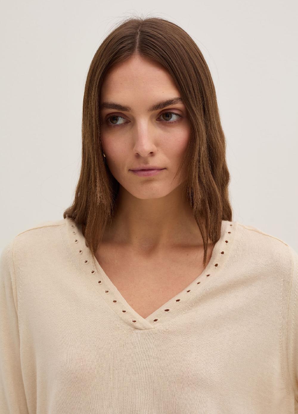 Stefanel Maglia con dettagli traforati scollo a V Spedizione Gratuita