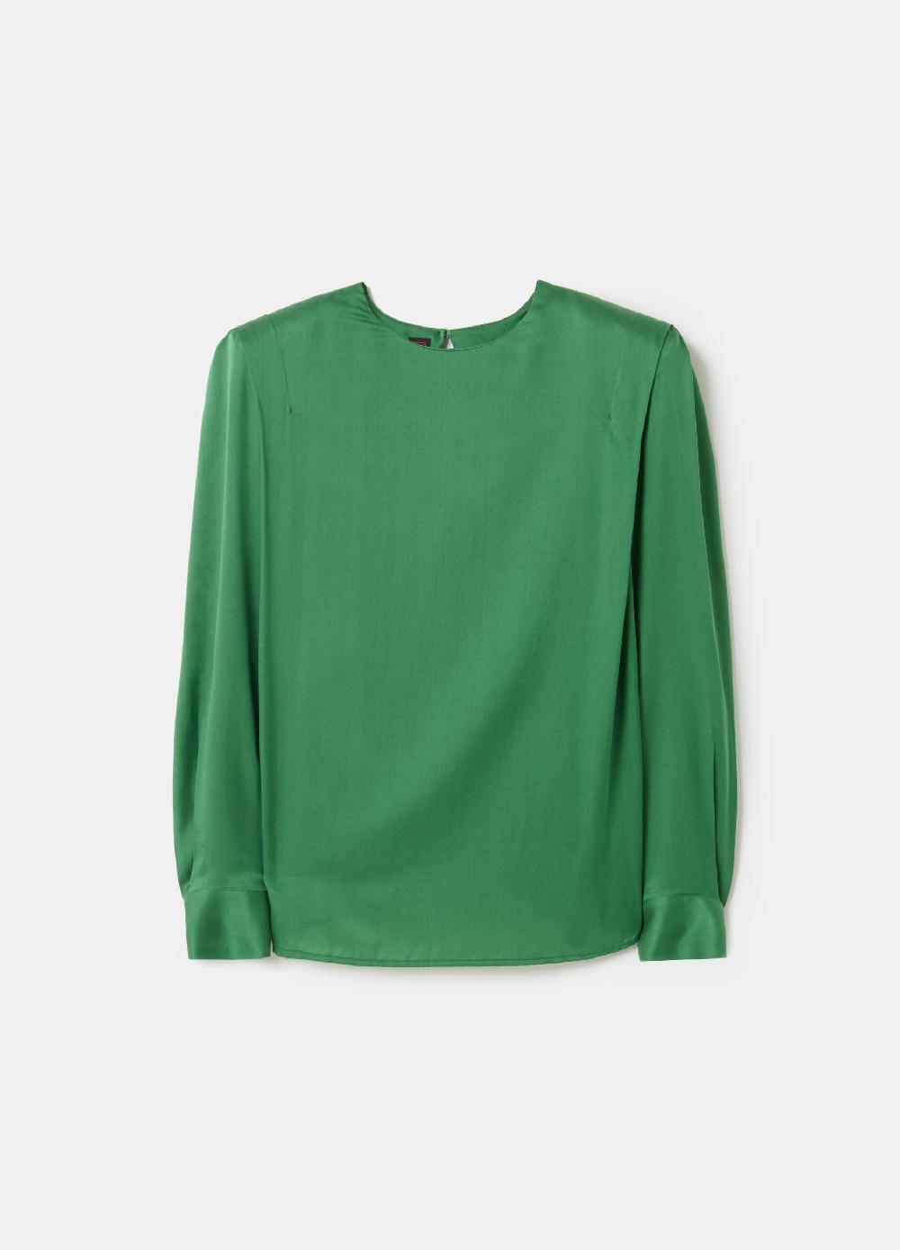 Stefanel Blusa in satin boxy fit Qualità Garantita